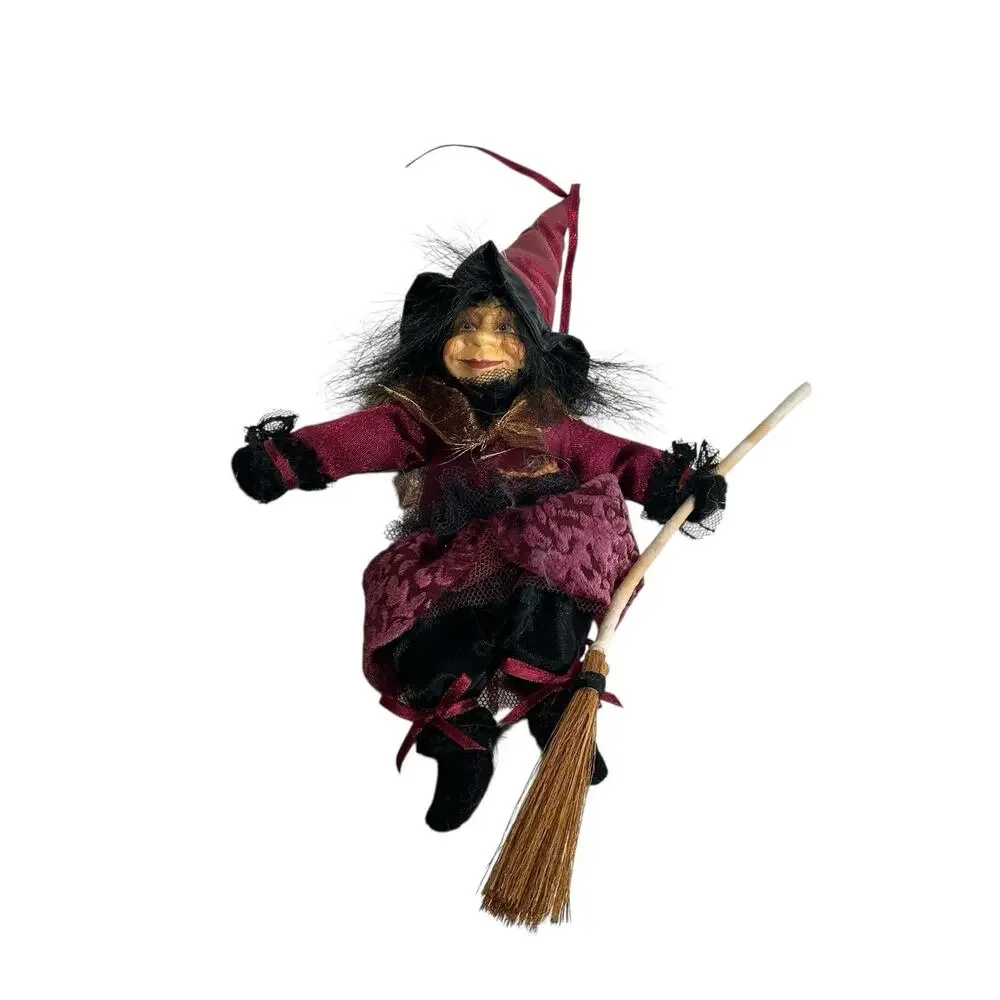 Witches of Pendle Trial witch fairy doll On Broom gothic fantasy decor figure